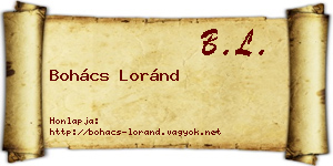 Bohács Loránd névjegykártya